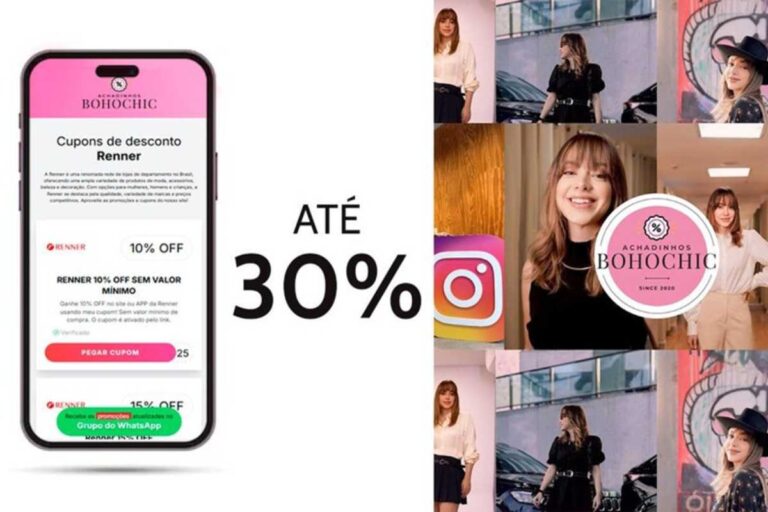 Cupom Renner de 15% a 30% de desconto só na Achadinhos Bohochic